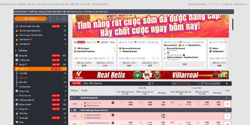 Danh mục kèo cược thể thao phong phú tại IM Sports