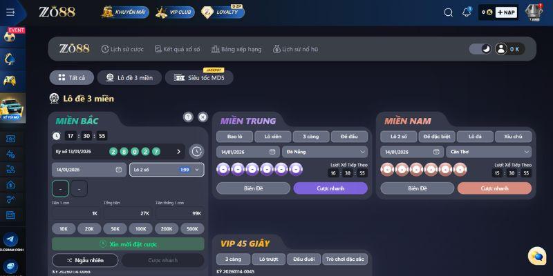 Sảnh lô đề Zo88 minh bạch với RNG kiểm định và trả thưởng tự động